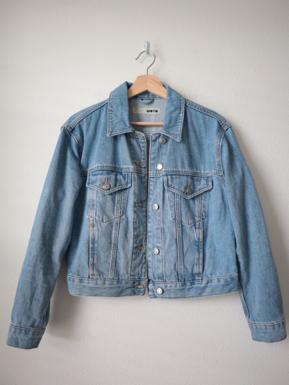 Topshop Moto Boxy Jean Jacket | M